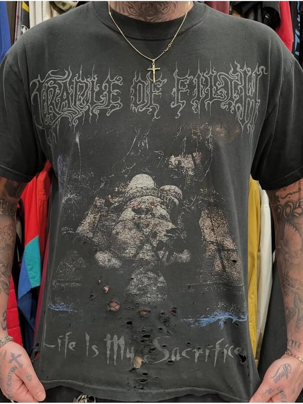 Vintage Cradle Of Filth Shirt Mens Life Is A Sacrifice Sz L